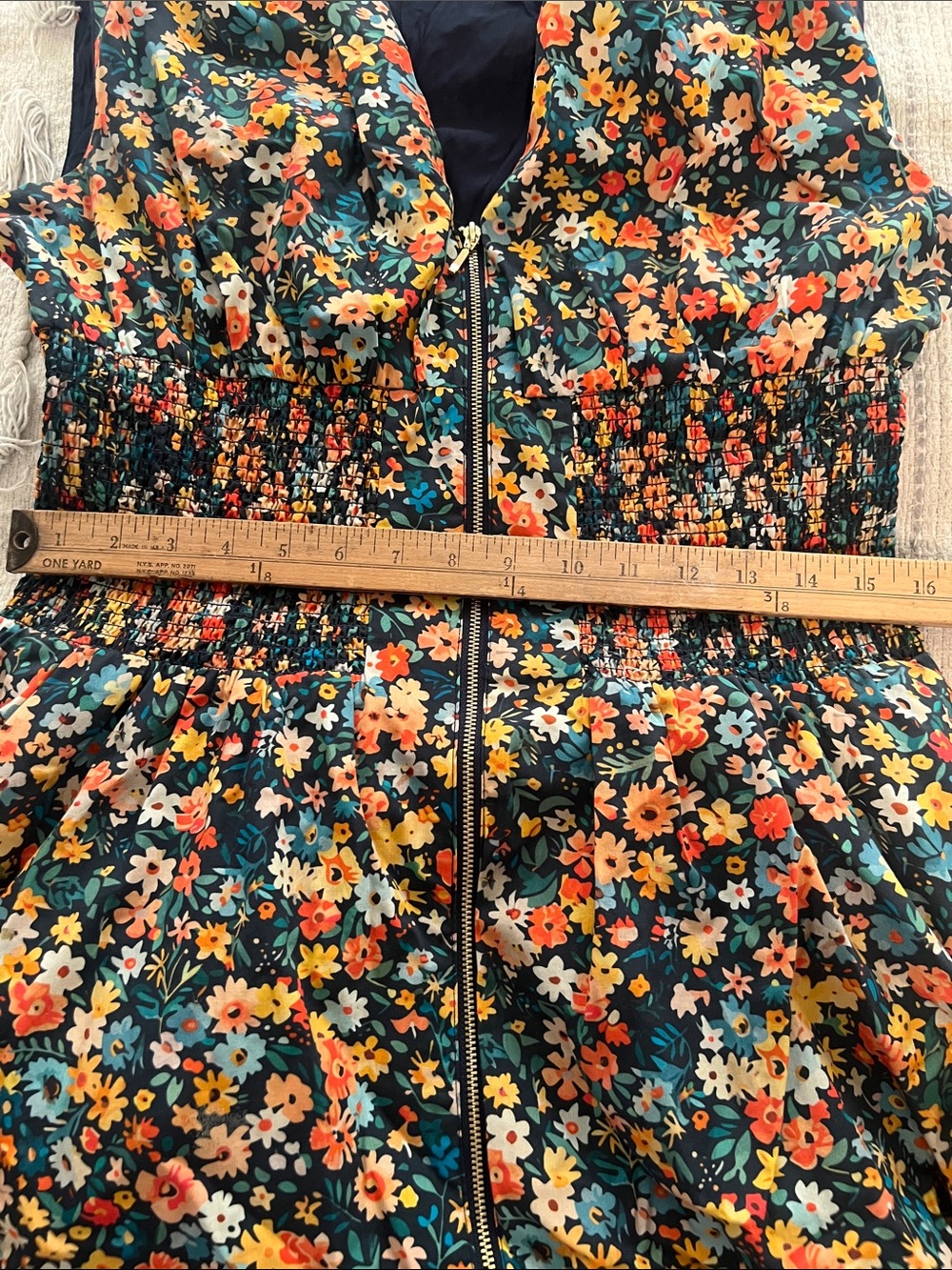 Anthropologie Navy Floral Midi Dress with Multicolor Blossoms NWOT L - Picture 11 of 13
